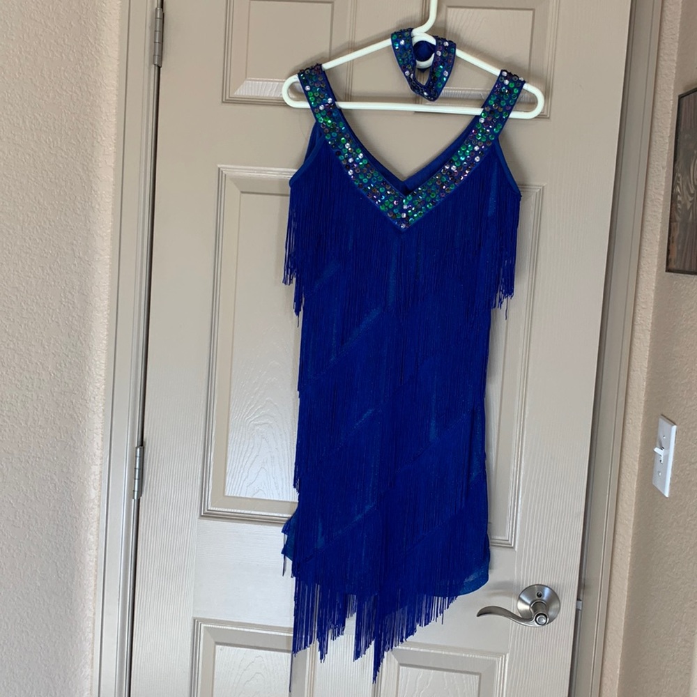 BLUE WITH SEQUENCE STYLE DRESS SIZE SMALL